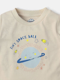 Nauti Nati Boys Printed Round Neck Pure Cotton T-shirt With Joggers