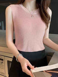 DressBerry Sleeveless Round Neck T-shirt