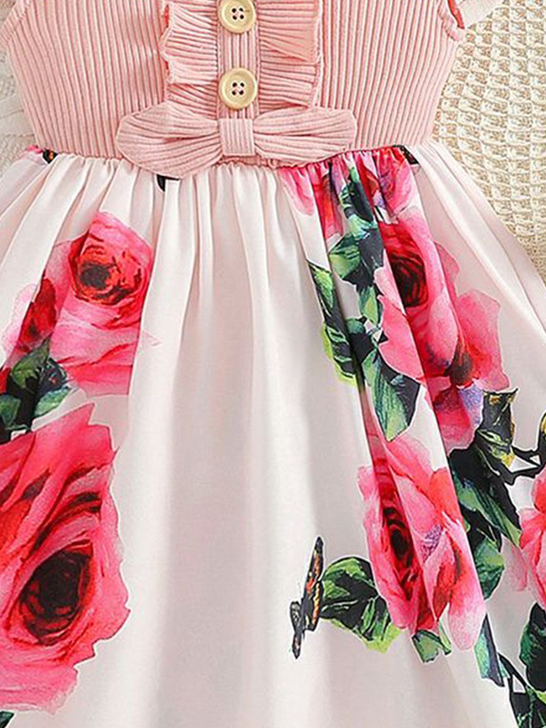 YK Floral Print Fit & Flare Dress