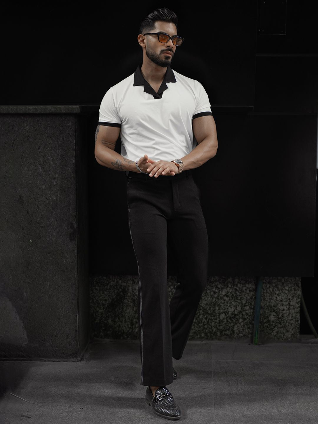 Powerlook Men Solid Polo Collar Cotton T-shirt