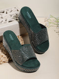 Anouk Embellished Open Back Flatform Heels