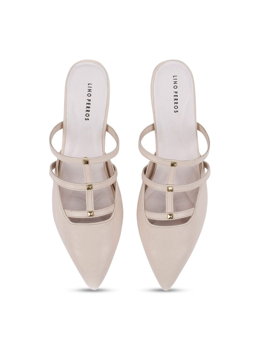 Lino Perros Solid Kitten Heel Open Back Mules