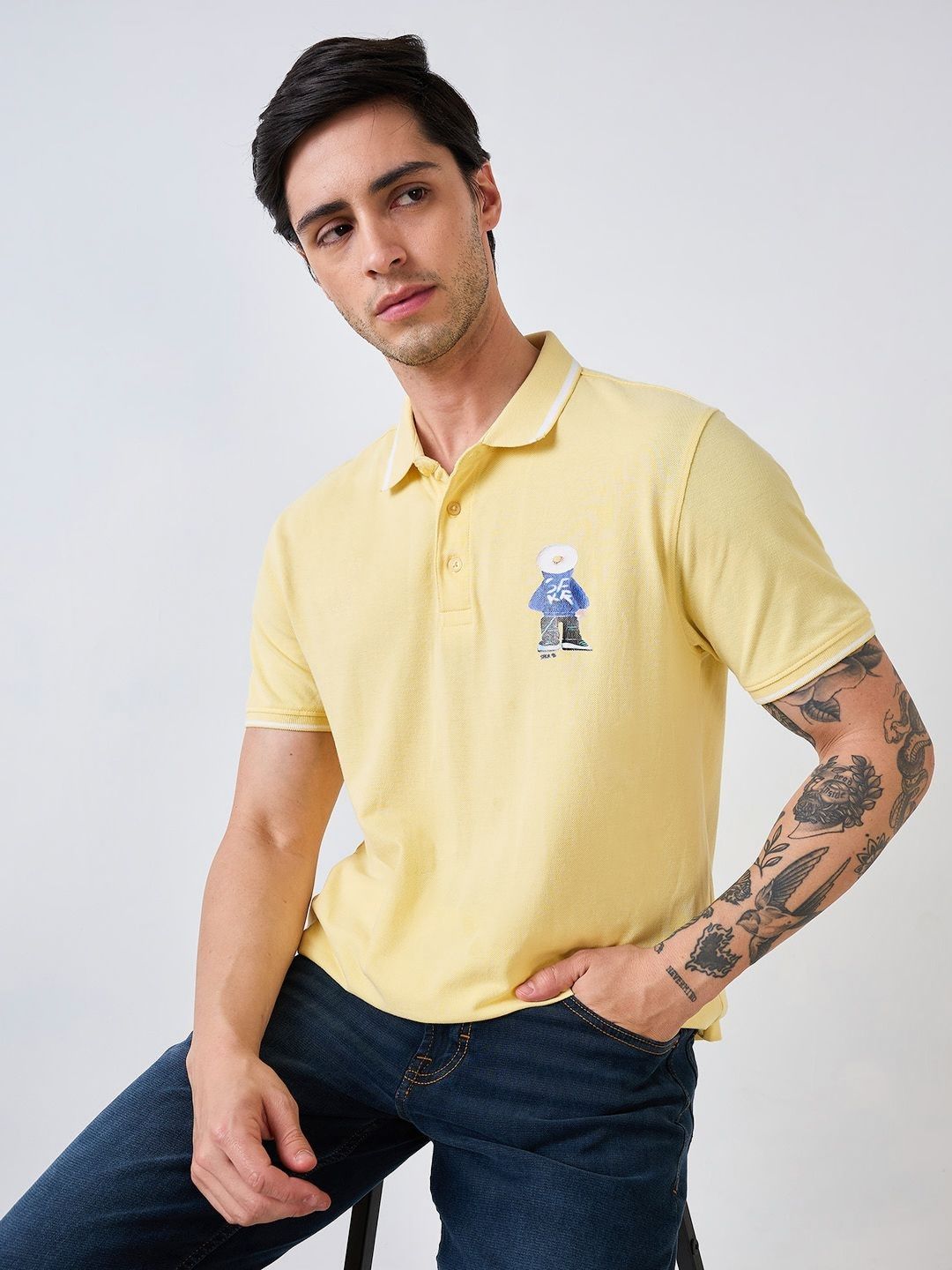 SPYKAR Men Solid Cotton Slim Fit T-shirt