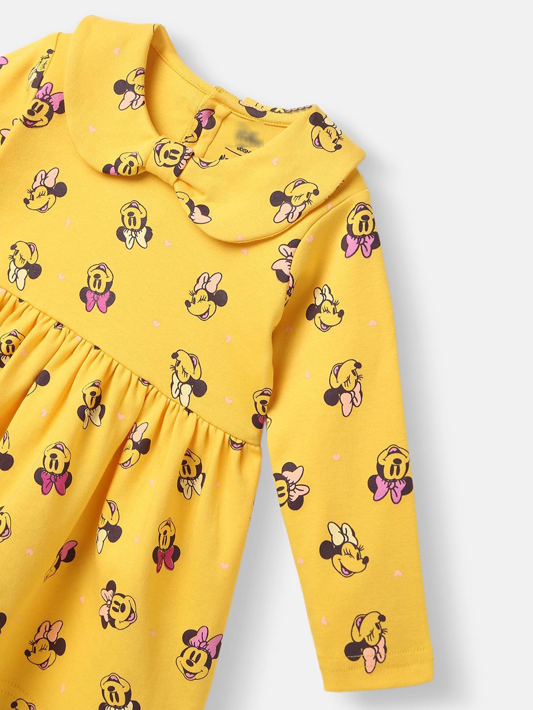 NautiNati Disney Infants Cotton Minnie Mouse Printed Dress with Matching Headband