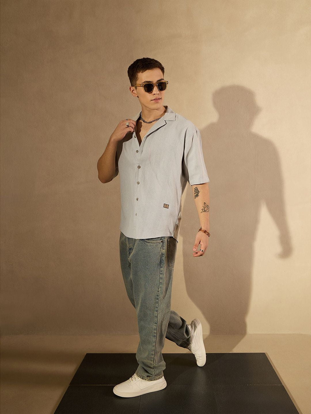 DENNISON Men Smart Oversized Casual Shirt