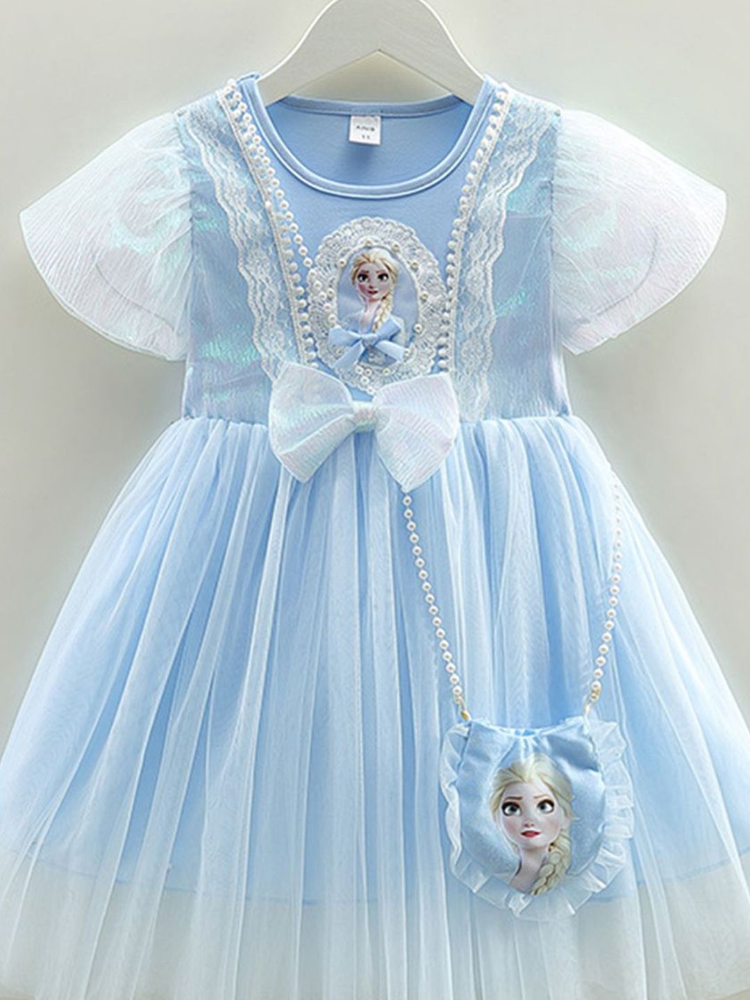 YK Girls Self Design Fit & Flare Dress