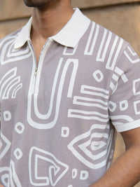 Powerlook Men Printed Polo Collar T-shirt