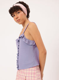DressBerry Pastel Dreams Ruffled Ribbed Top