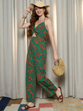 Berrylush Halter Neck Printed Basic Jumpsuit