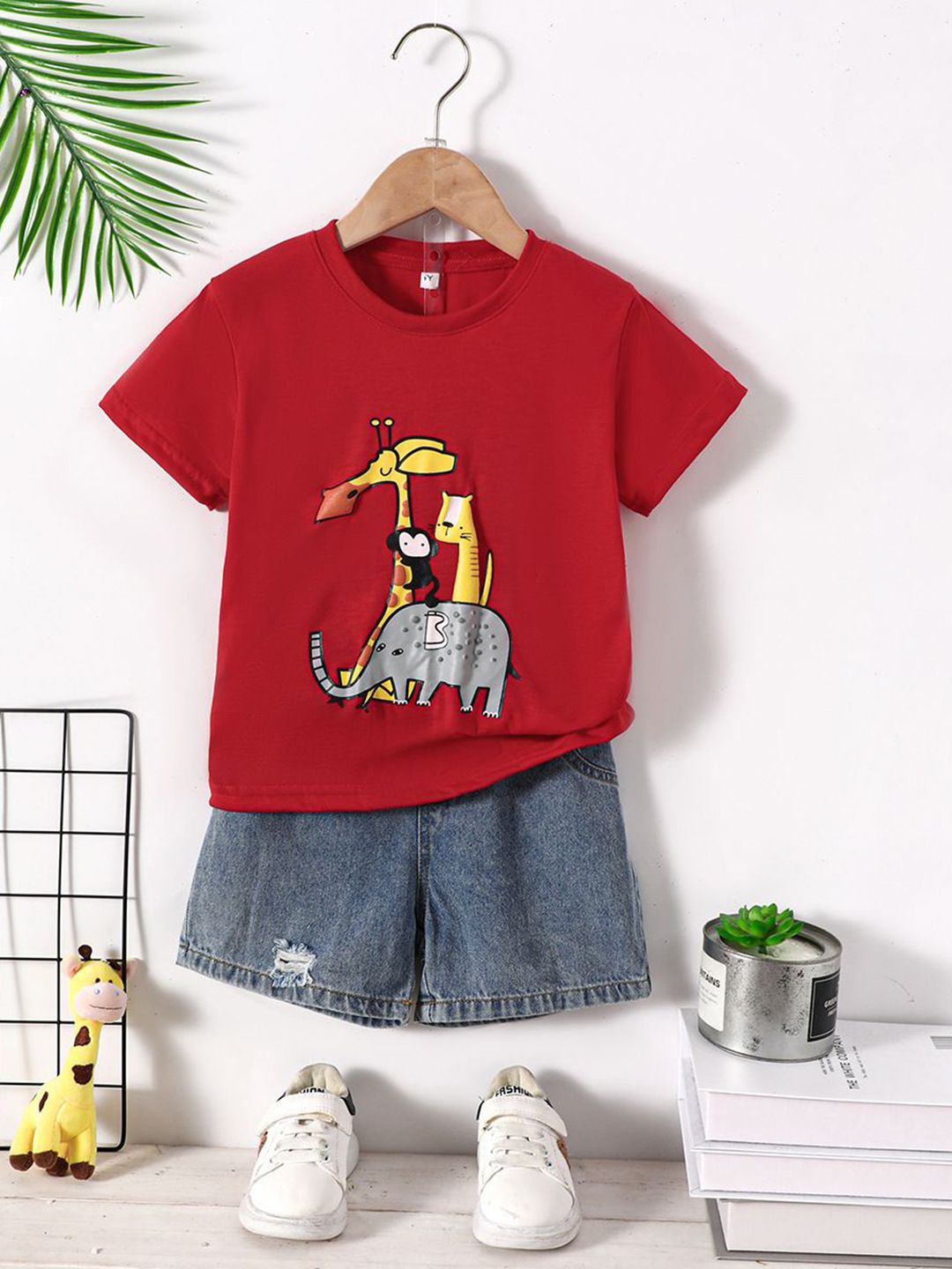 YK Boys Printed T-shirt with Shorts