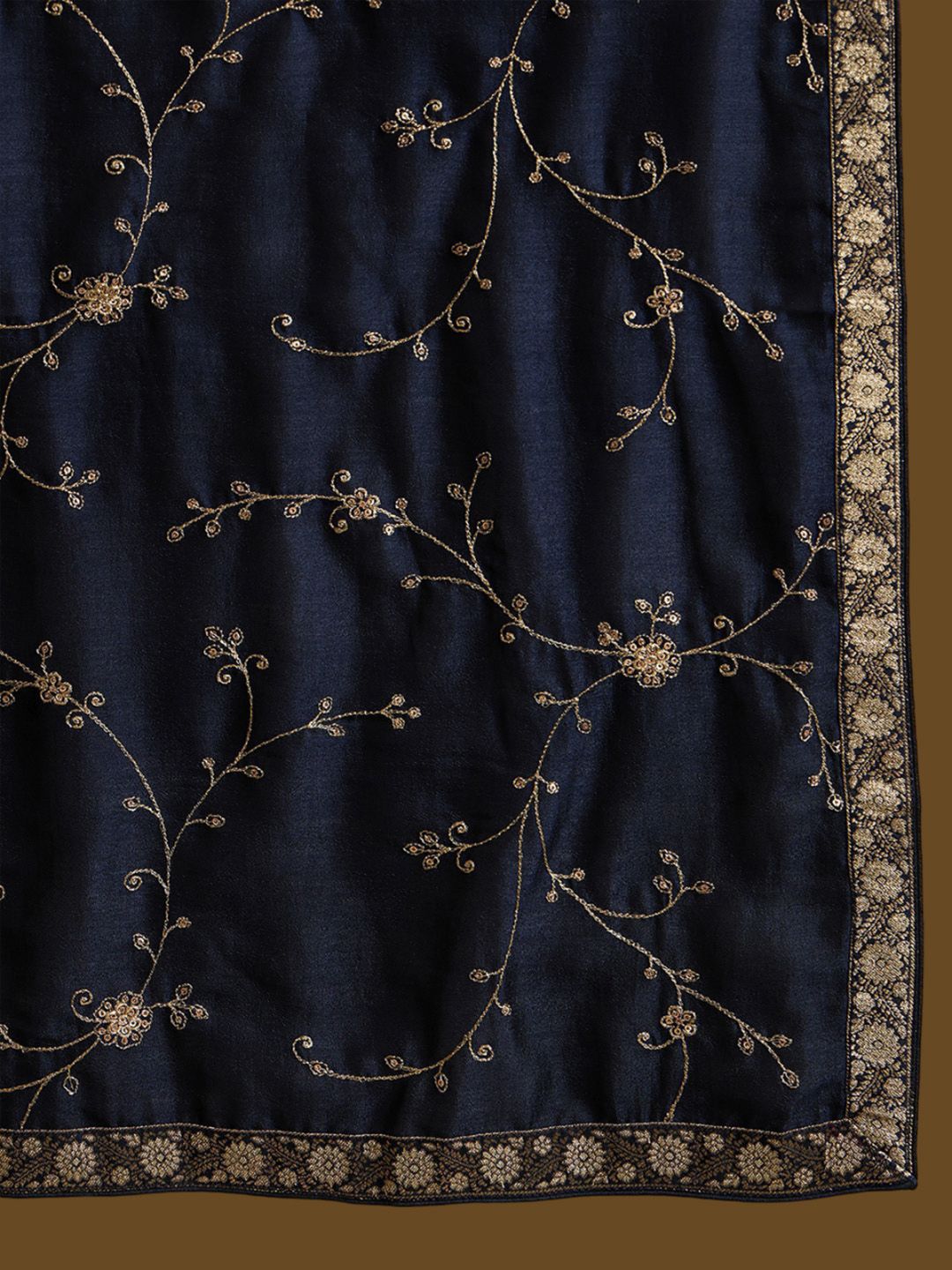 Indo Era Floral Embroidered Straightf Kurta with Trousers & Dupatta