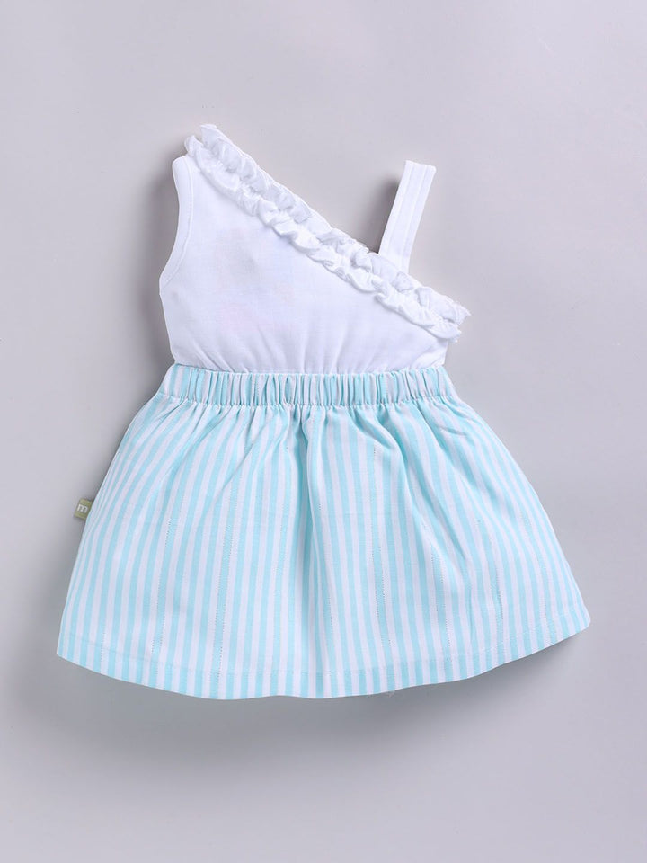 Moms Love Infant Girls Striped Pure Cotton Dress with Bow Detail
