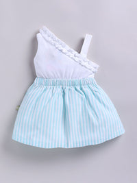 Moms Love Infant Girls Striped Pure Cotton Dress with Bow Detail