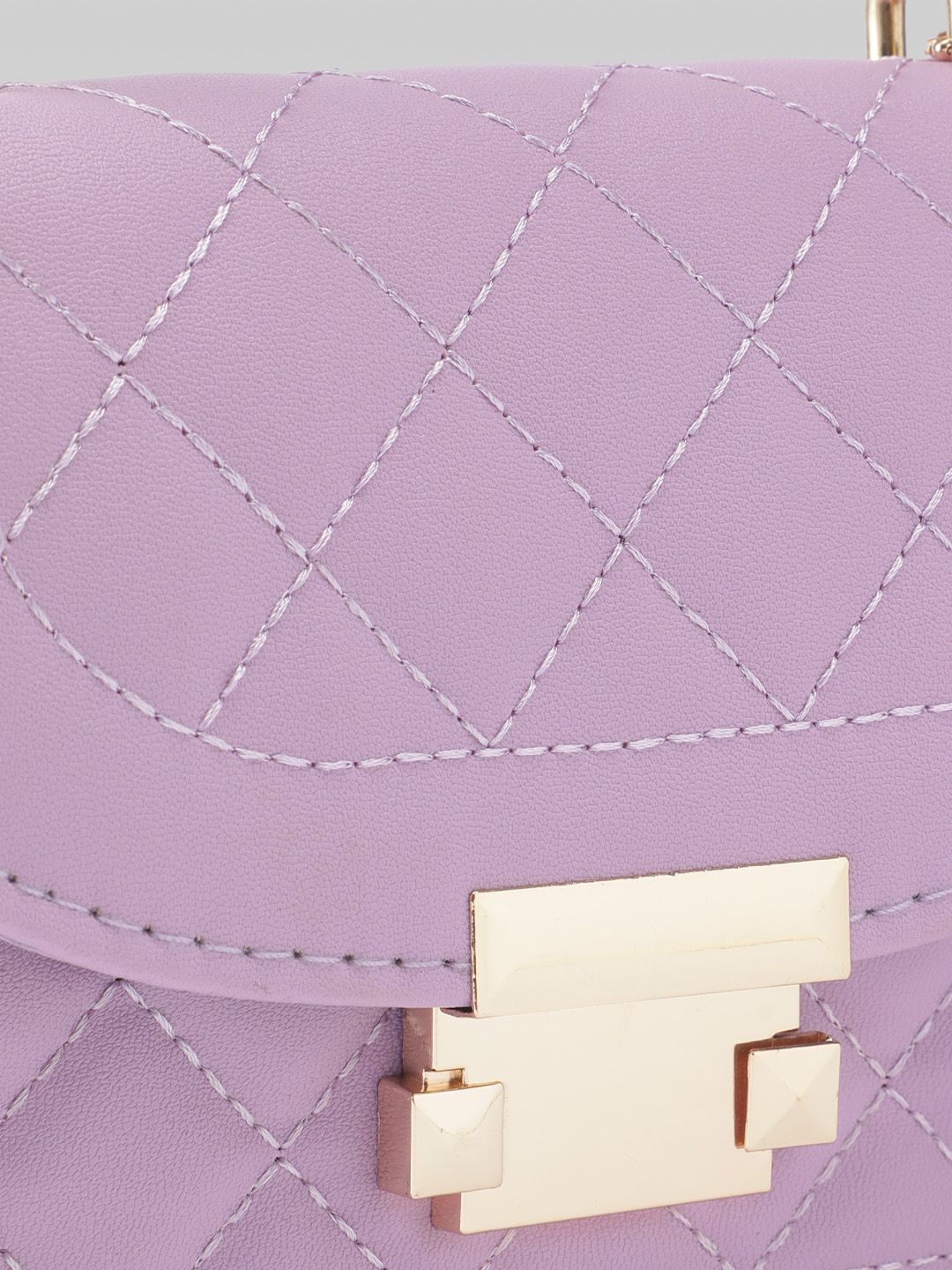 DressBerry Structured Quilted Satchel Bag