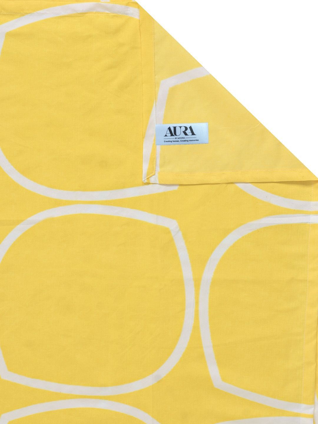 Aura Kuning & Putih Geometrik 300 TC Set Cadar King Double 2.50 m x 2.25 m