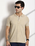 Thomas Scott Men Textured Polo Collar Regular Fit T-shirt