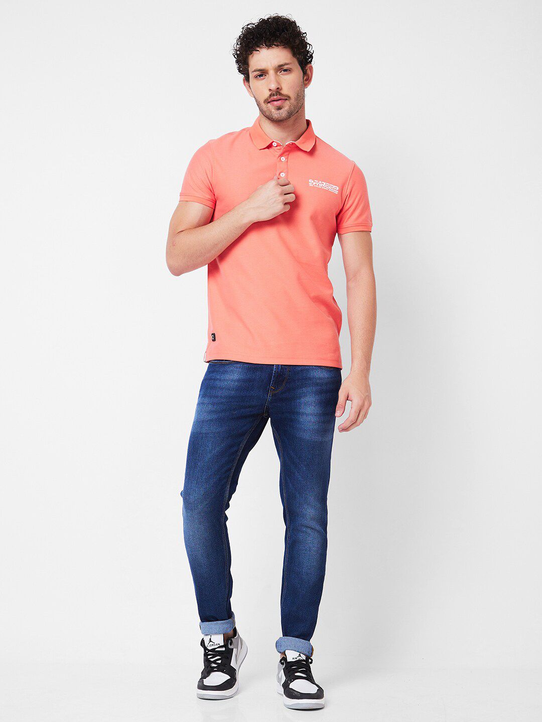 SPYKAR Polo Collar Cotton Slim Fit T-shirt