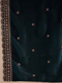 Indo Era Ethnic Motifs Embroidered Thread Work Straight Kurta With Trousers & Dupatta