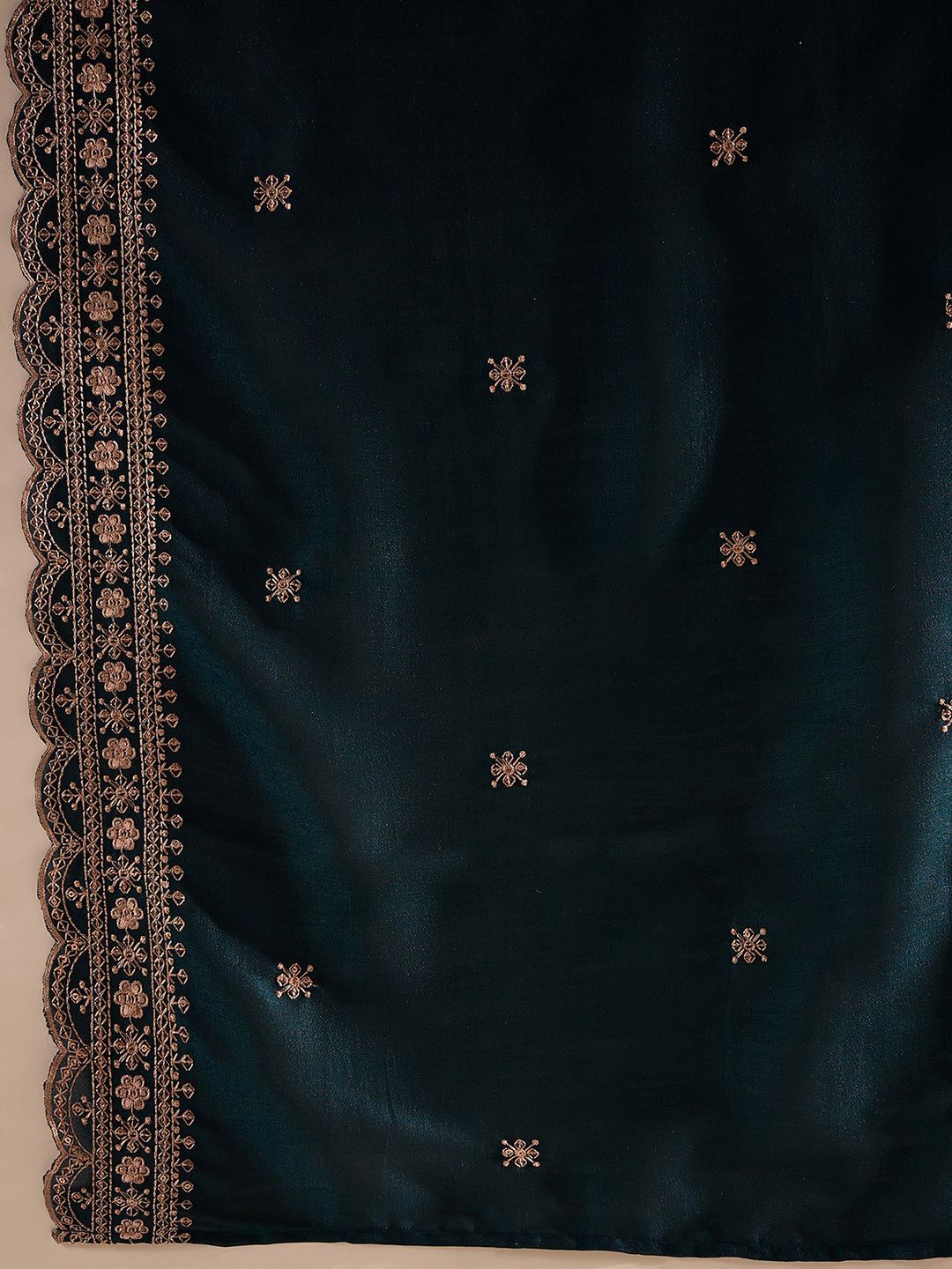 Indo Era Ethnic Motifs Embroidered Thread Work Straight Kurta With Trousers & Dupatta