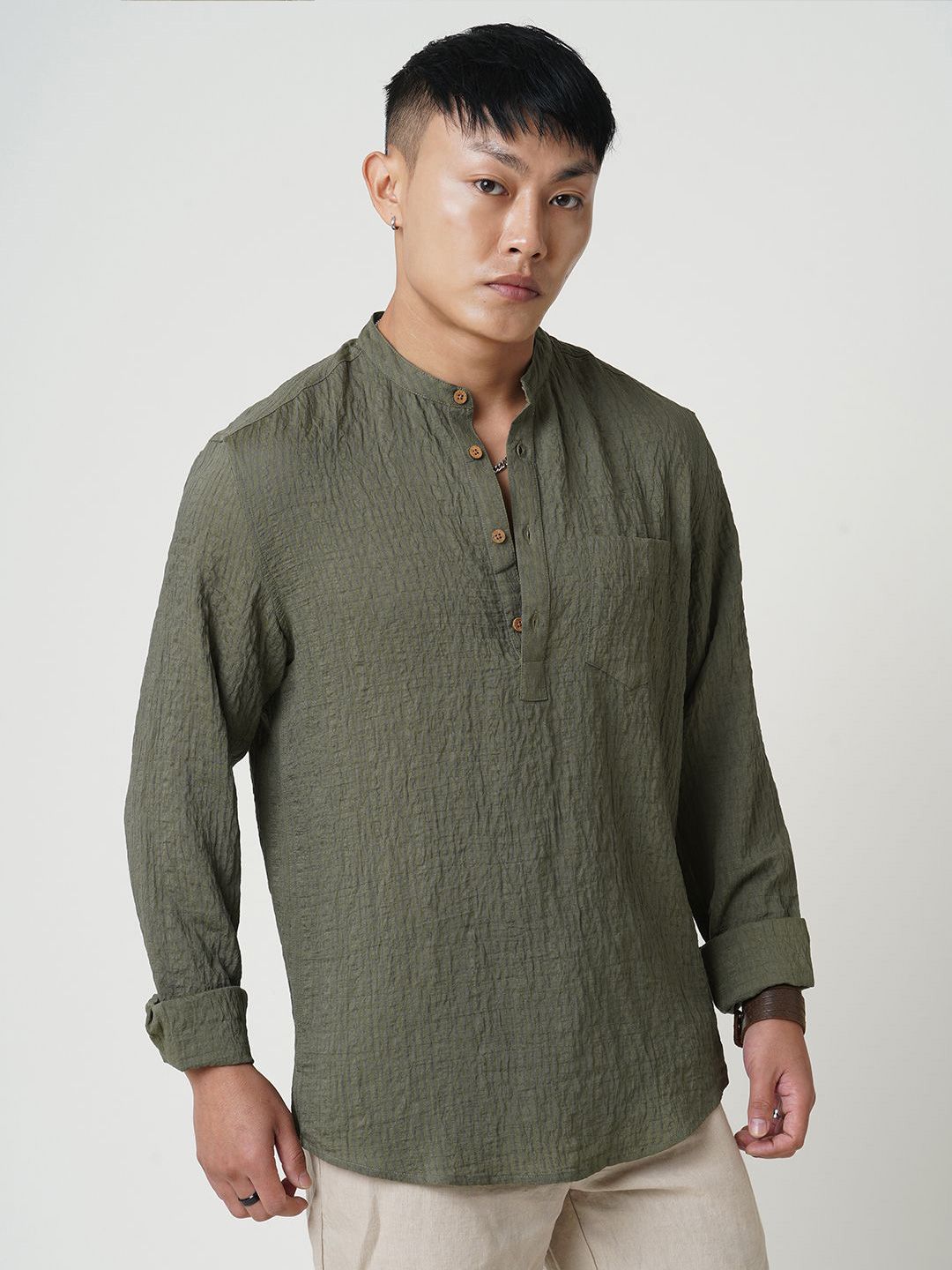 VASTRADO Men Jacquard Kurta