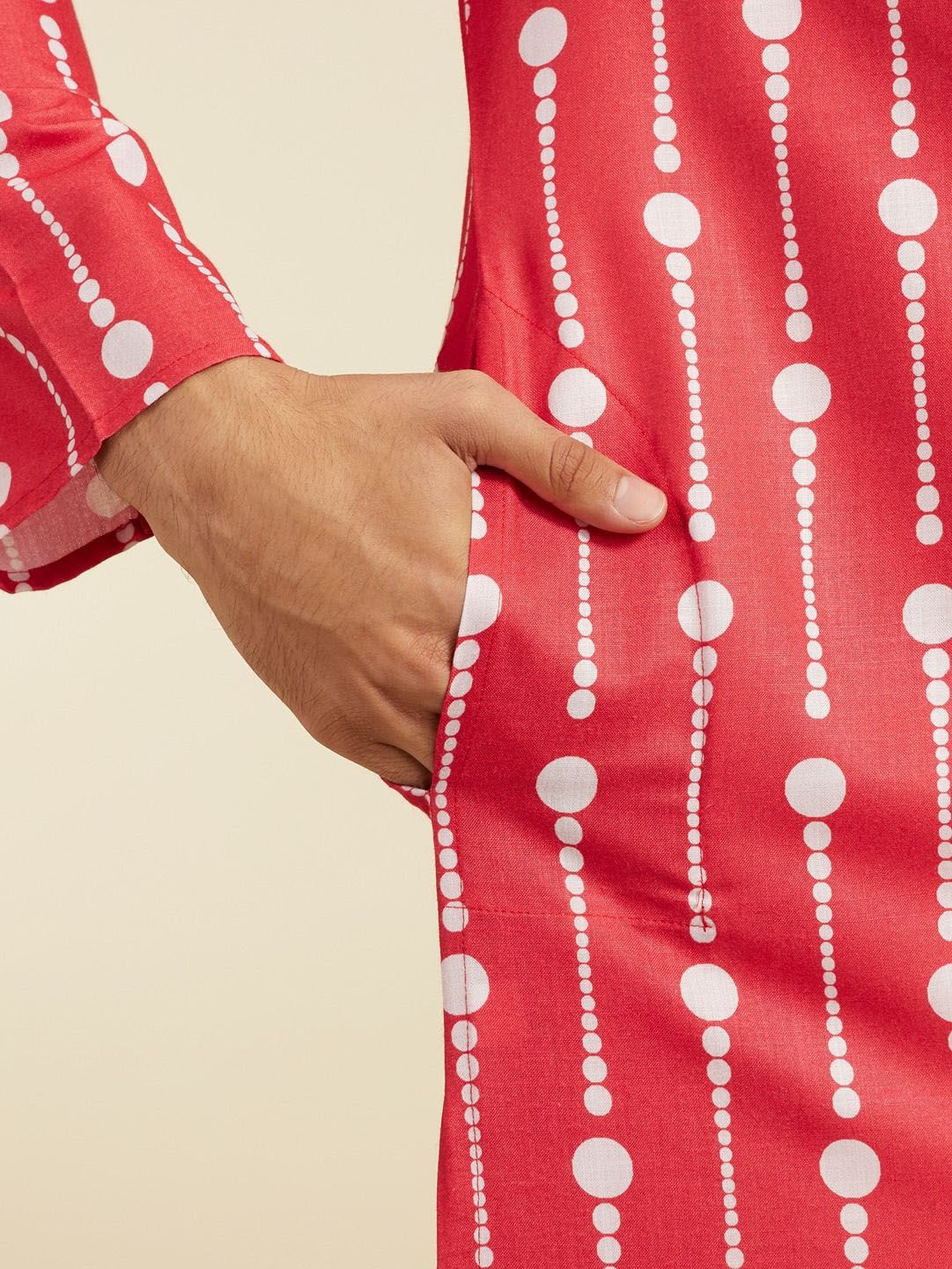 Diwas by Manyavar Geometric Printed Mandarin Collar Straight Kurta