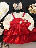 YK Girls Cotton Round Neck Floral Peplum Dress