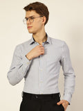 Thomas Scott Men Smart Cutaway Collar Pinstripes Striped Cotton Formal Shirt