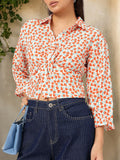 DressBerry Textured Florals Shirt-Style Top