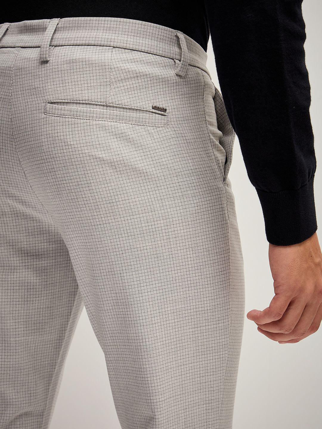 THE BEAR HOUSE Men Solid 4 Way Stretch Slim Fit Formal Trouser