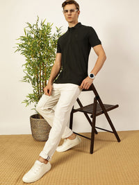 Thomas Scott Men Solid Polo Collar Cotton T-shirt