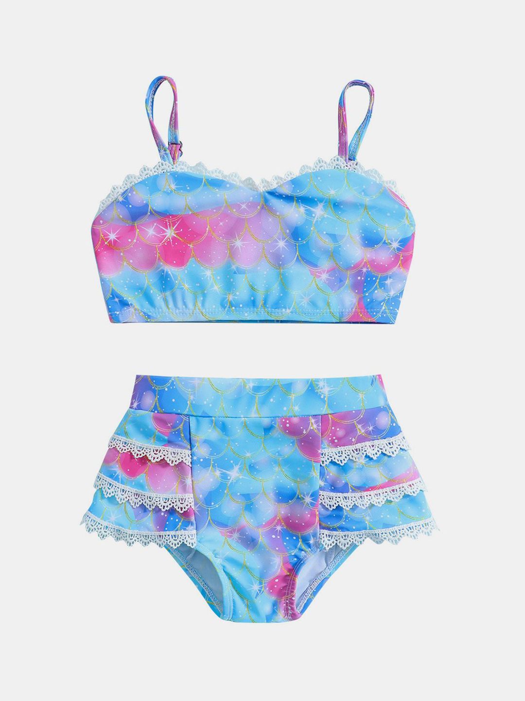 YK Infant Girls Printed Top & Shorts Swim Set