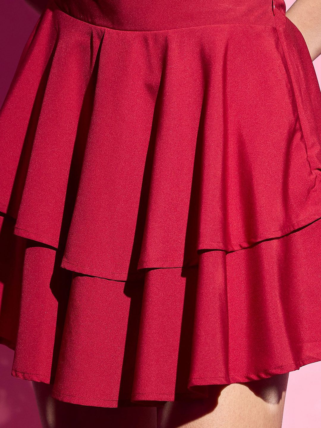 Berrylush Women Layered Mini Flared Skirt