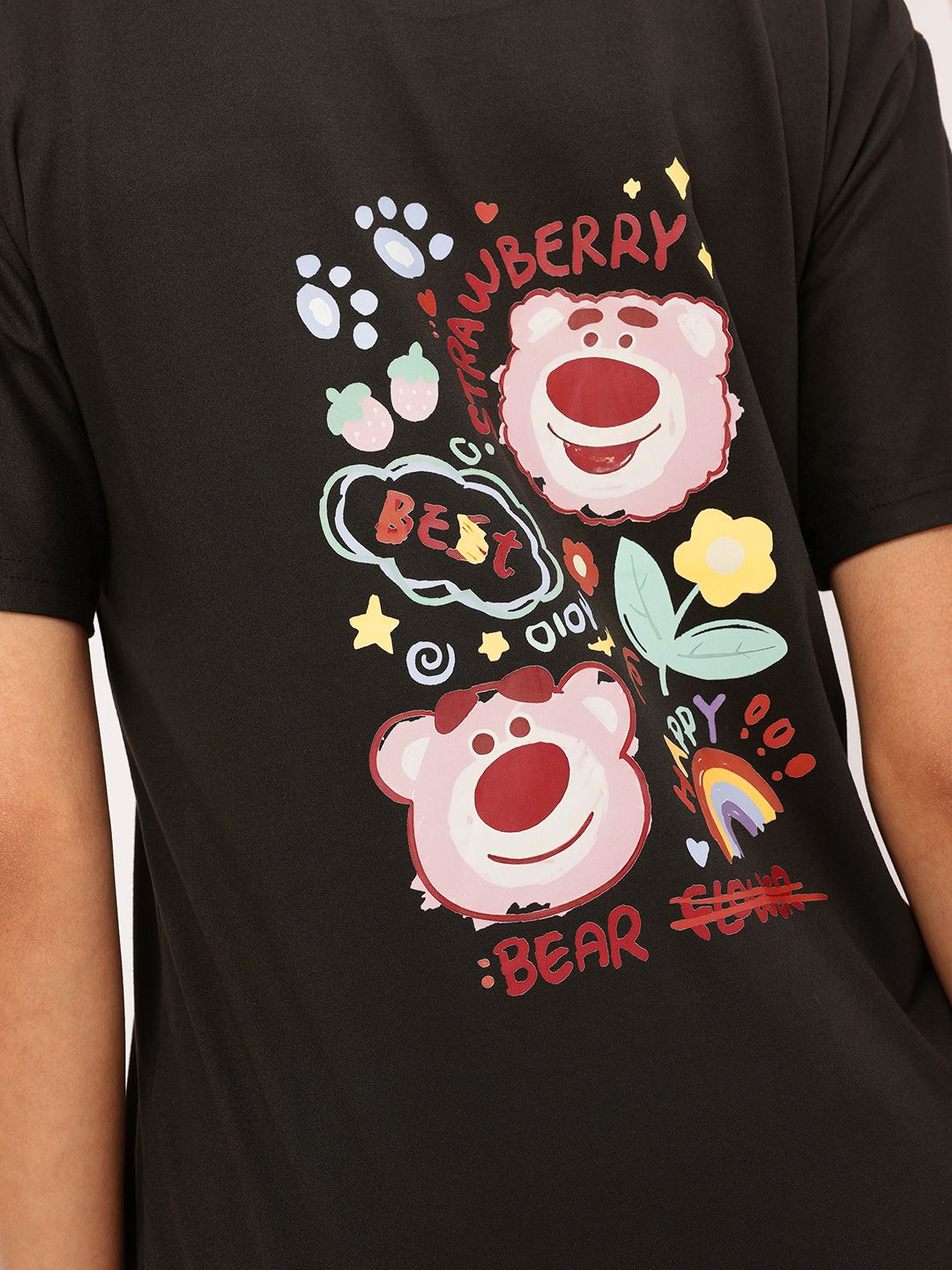DressBerry Graphic Printed Back Round Neck T-shirt