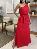 all about you One-Shoulder Top & Skirt With Waist Tie
