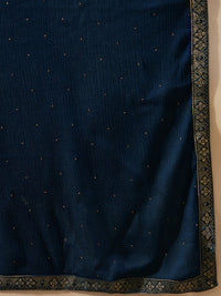 Indo Era Ethnic Motifs Embroidered Zari Straight Kurta with Trousers & Dupatta