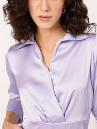 DressBerry Glossy Vibes Satin Sheath Mini Dress