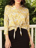 DressBerry Sunshine & Petals Waist Knot Shirt