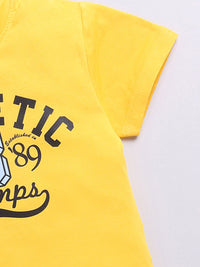 Happy Faces Boys Pure Cotton Typography Printed T-shirt