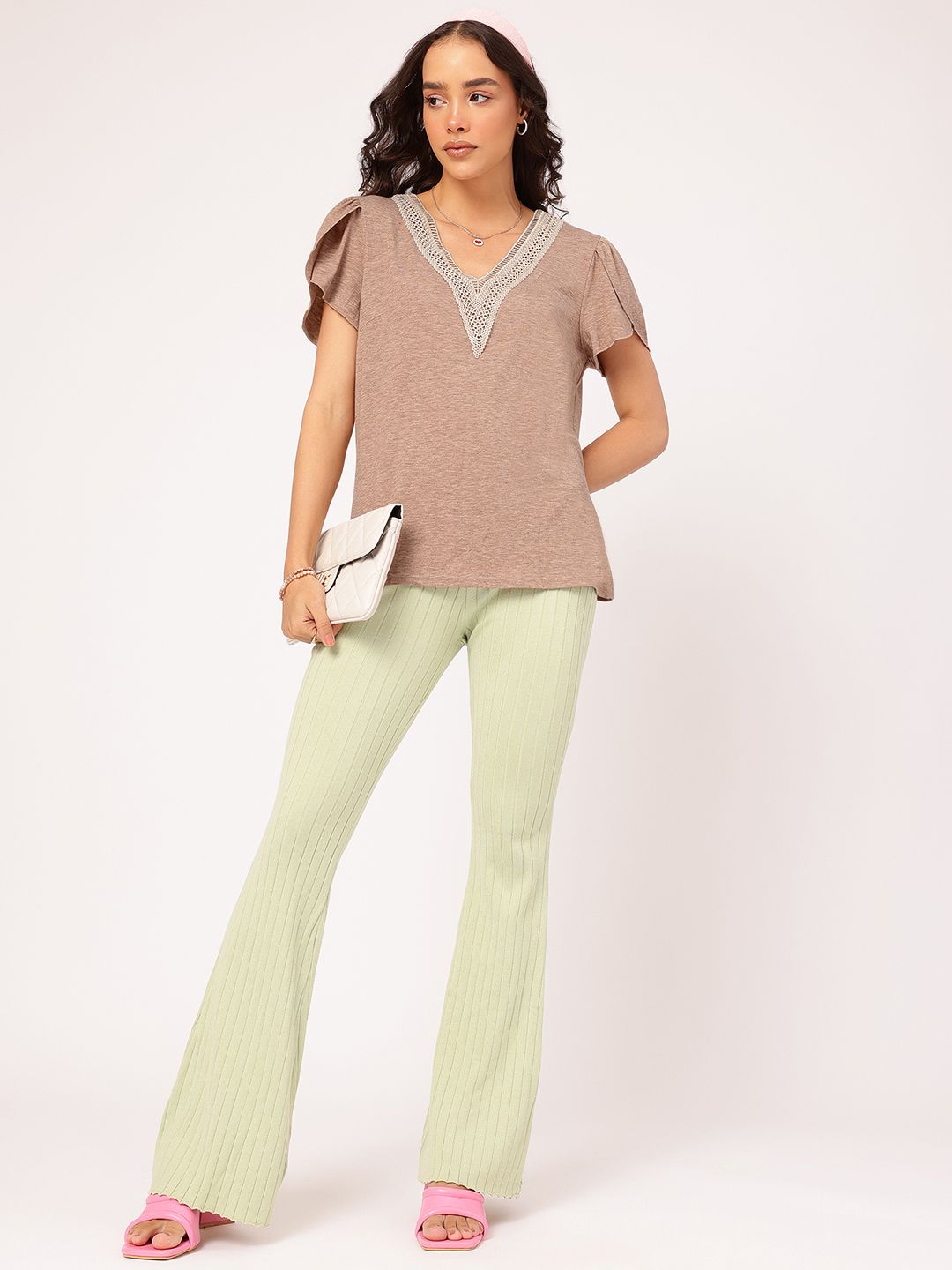 DressBerry Lace Edge Statement Top