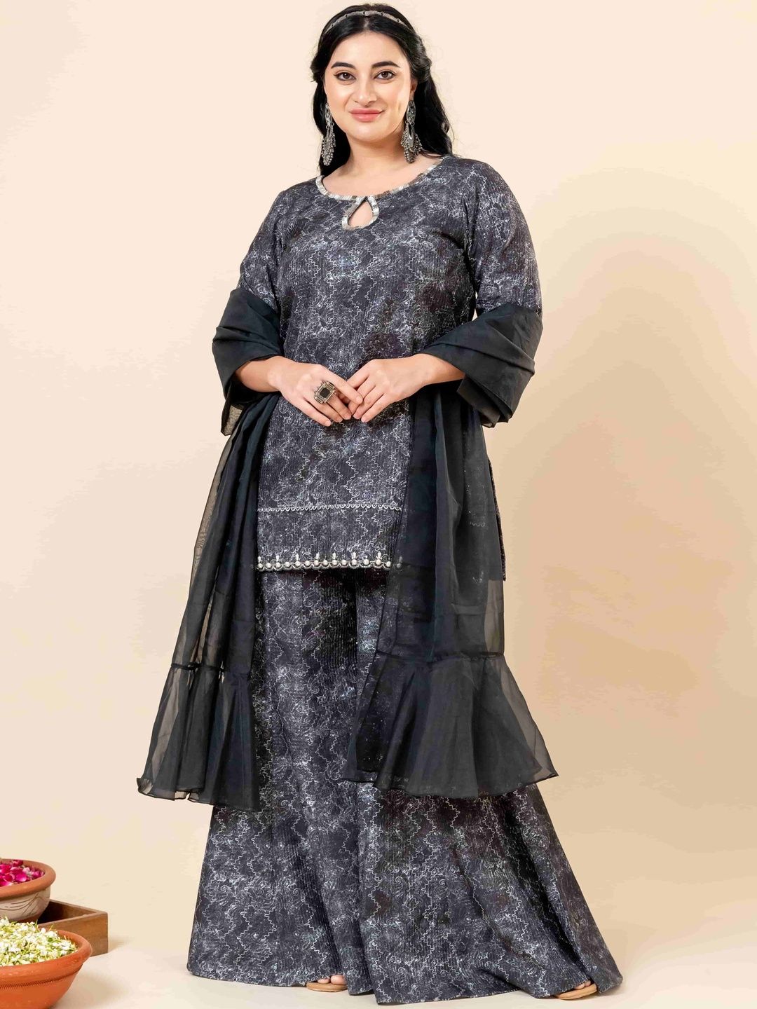 Mamicha Printed Key Hole Neck Kurta Set
