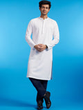 Diwas by Manyavar Geometric Woven Design Mandarin Collar Cotton Straight Kurta
