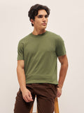 THE BEAR HOUSE Men Solid Round Neck T-Shirt