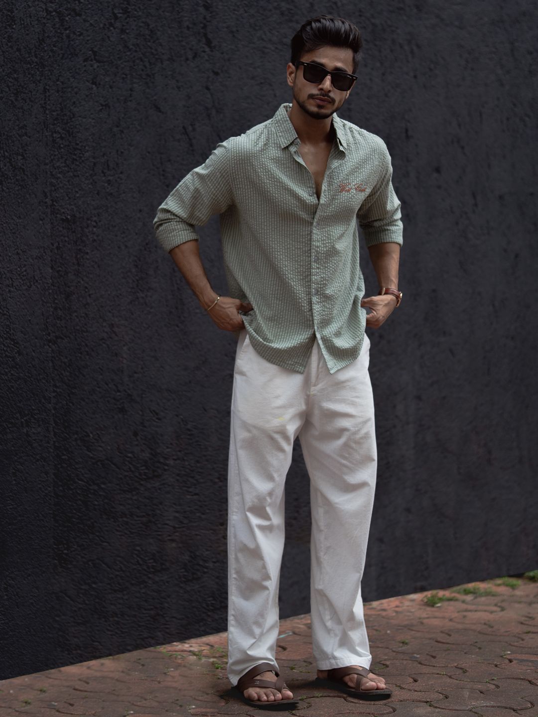 Powerlook Men Opaque Striped Casual Shirt