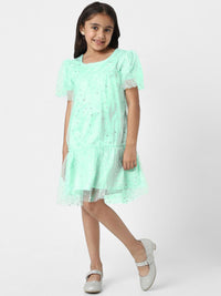 Nauti Nati Embellished Puff Sleeve A-Line Dress