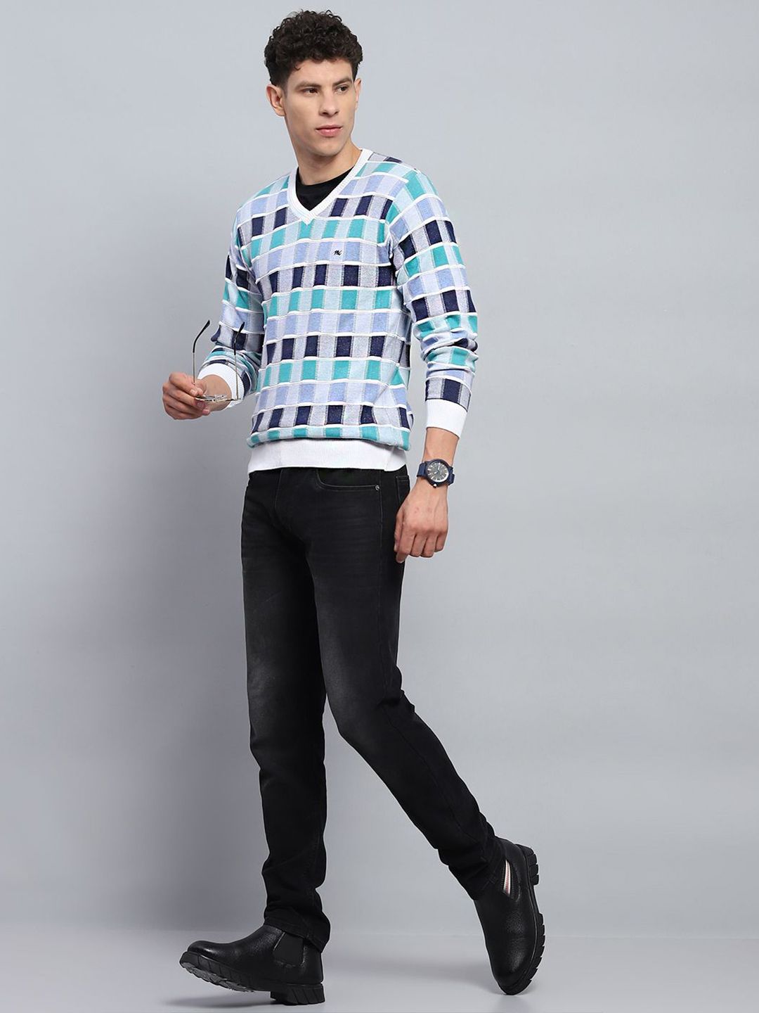 Monte Carlo Men Checked Pullover