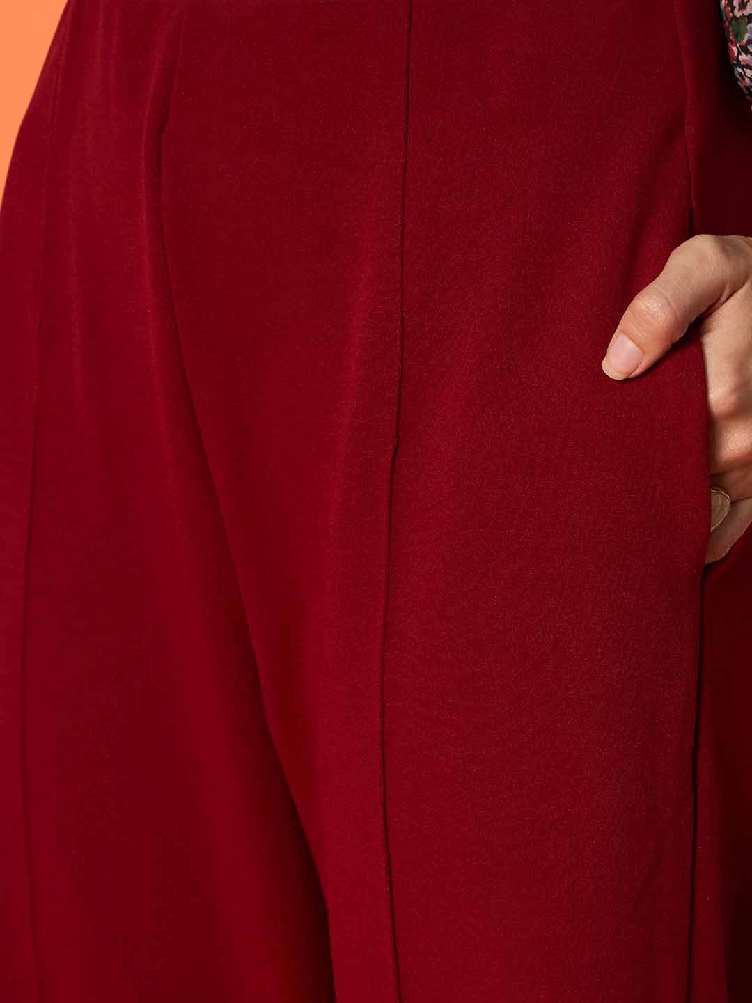 Antheaa Women Solid Smart Straight comfort Fit High-Rise Trousers