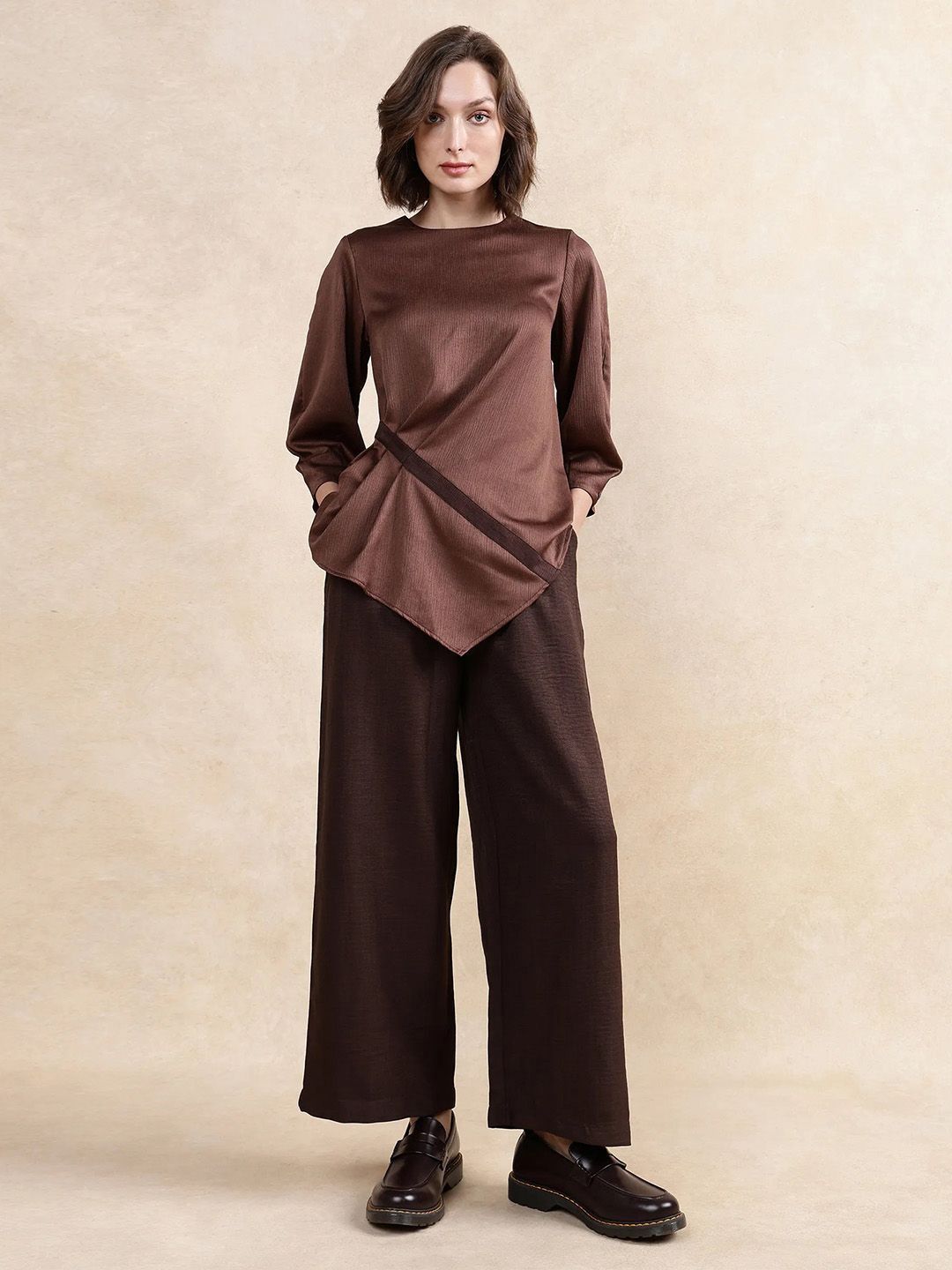 RAREISM Women Solid Round Neck Top