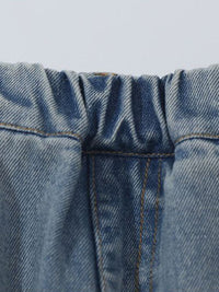 YK Girls Comfort Relaxed Fit High-Rise Light Fade Embellished Stretchable Jeans