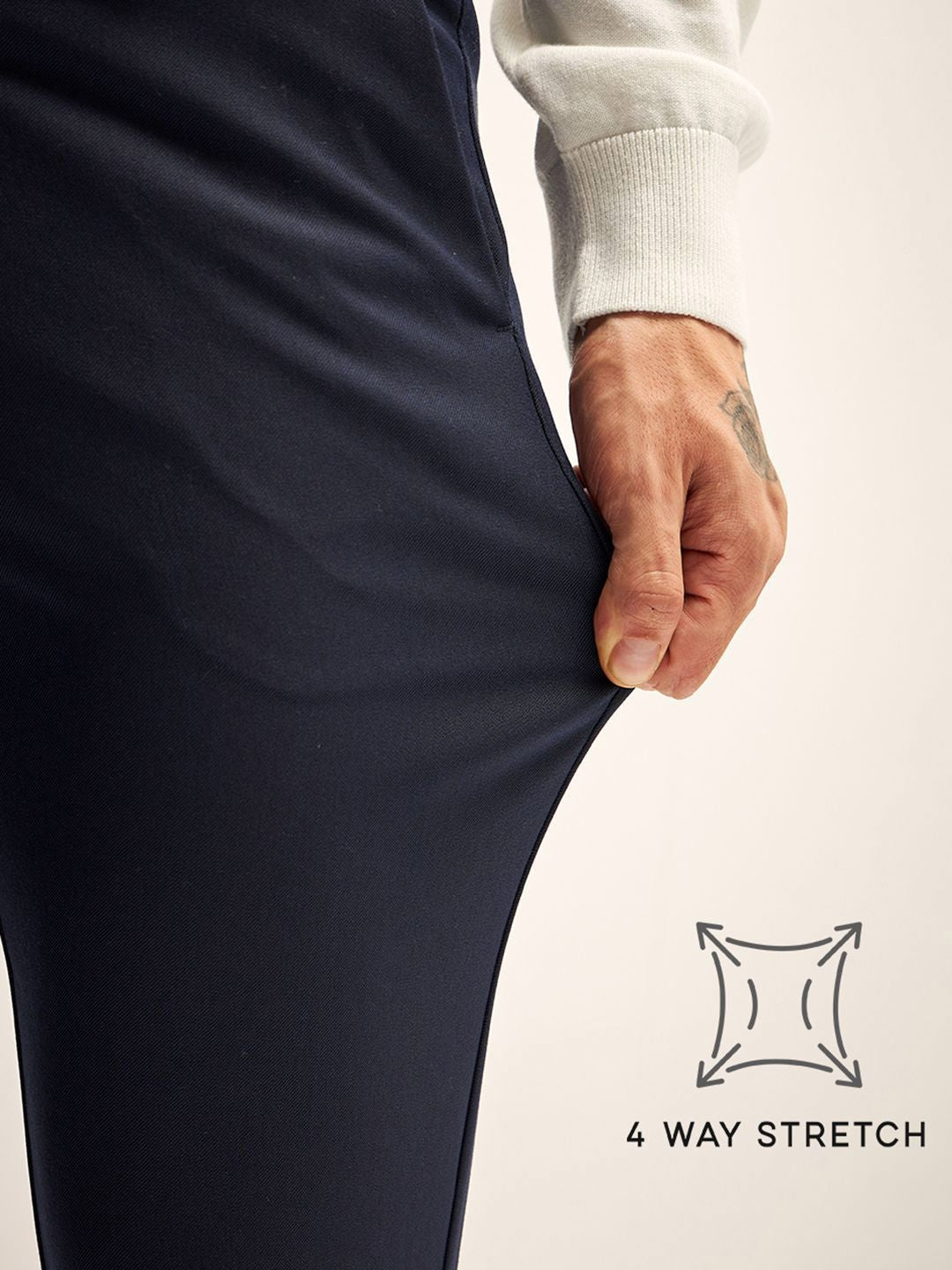 THE BEAR HOUSE Men Slim Fit Chinos Trousers