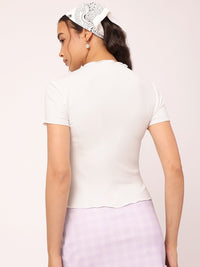 DressBerry Soft Girl Printed High Neck Tee